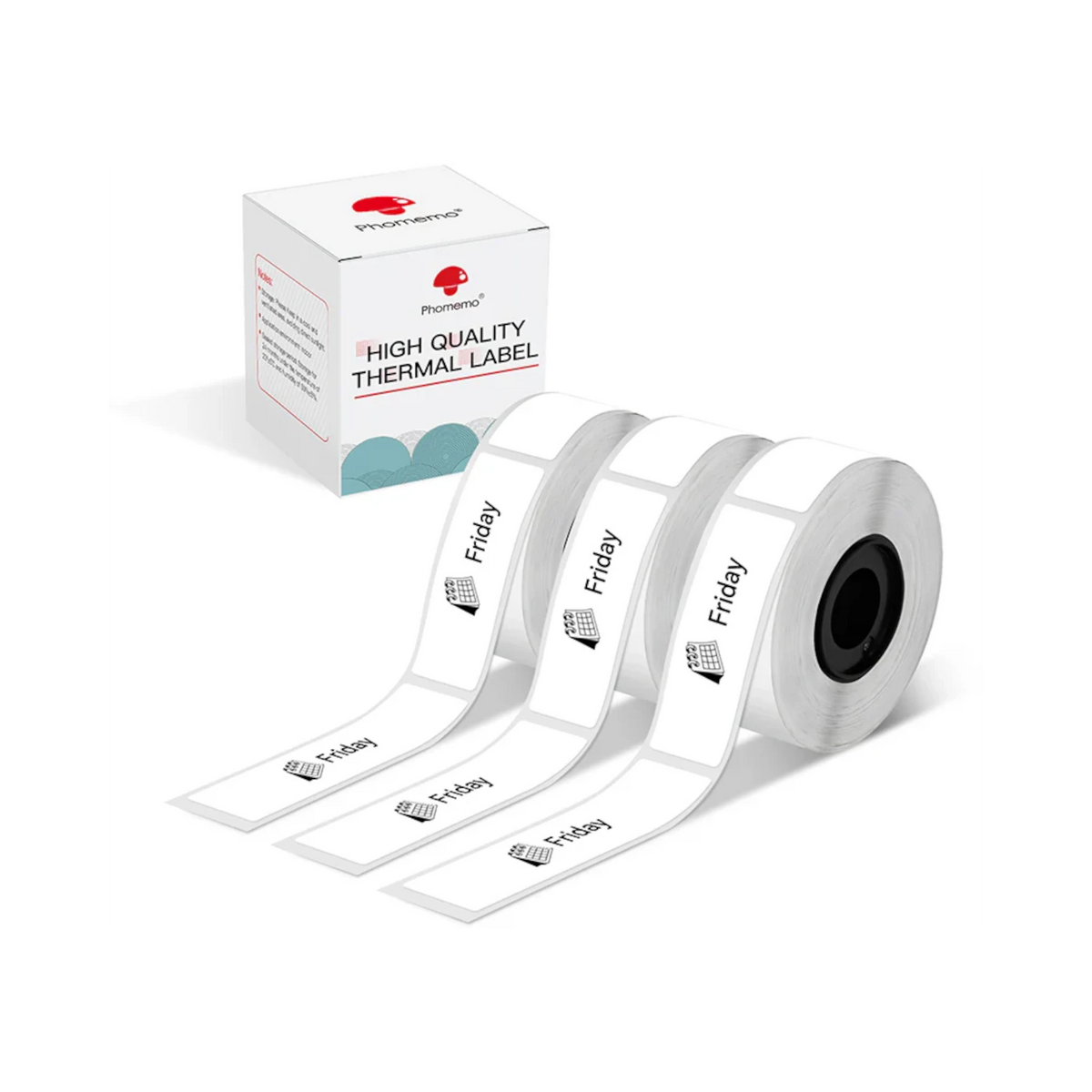 Phomemo D30 Label Tape 12 x 50 mm Black on White