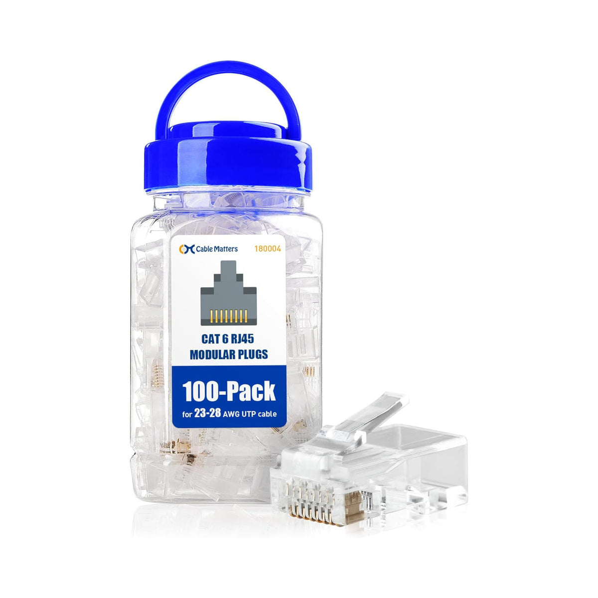 Cable Matters Cat6 Pass-Through RJ45 Connectors (100-Pack)