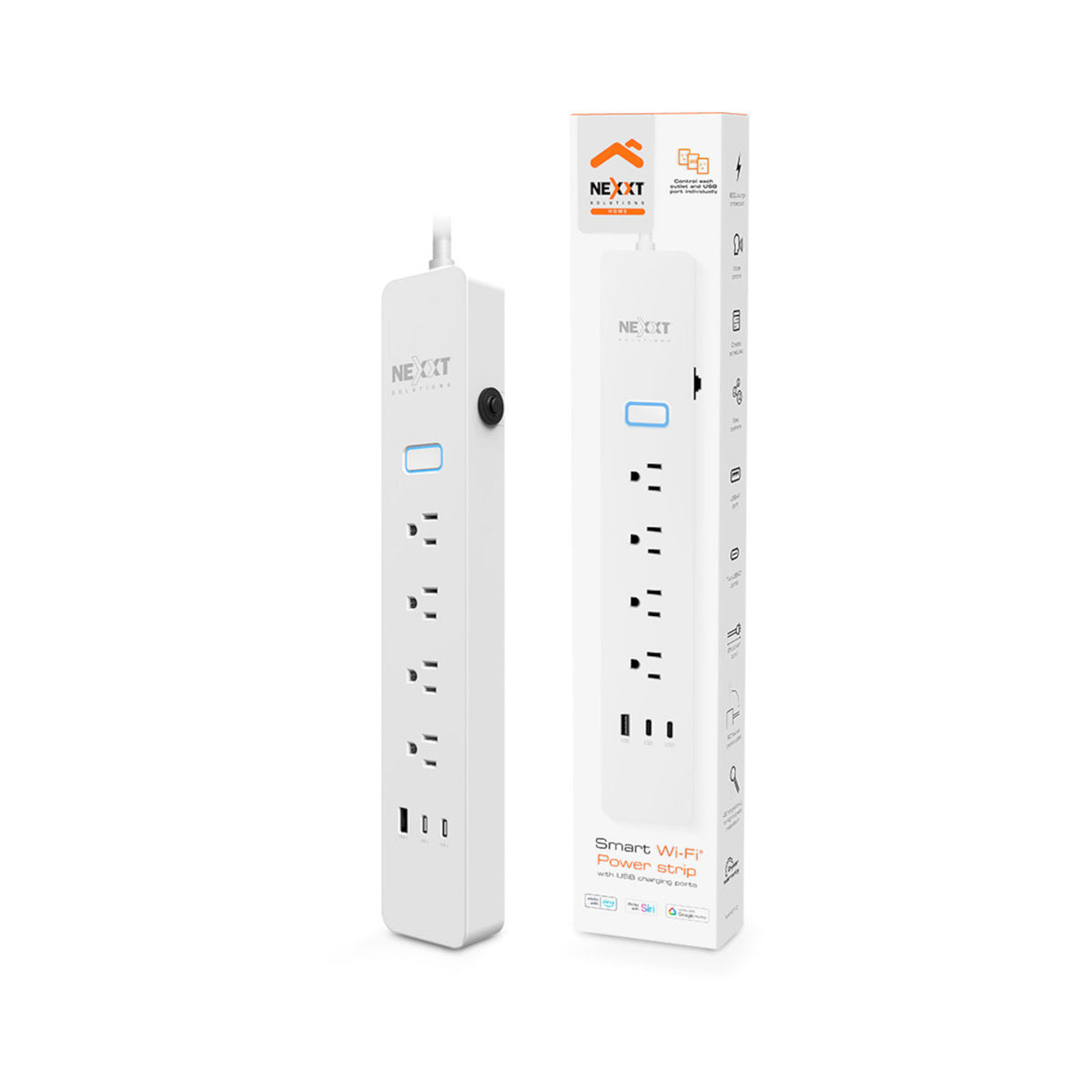 Nexxt NHP-E710 4-Outlet Wi-Fi Surge Protector