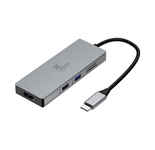 Xtech USB-C Multiport Adapter with HDMI, USB and Card Reader