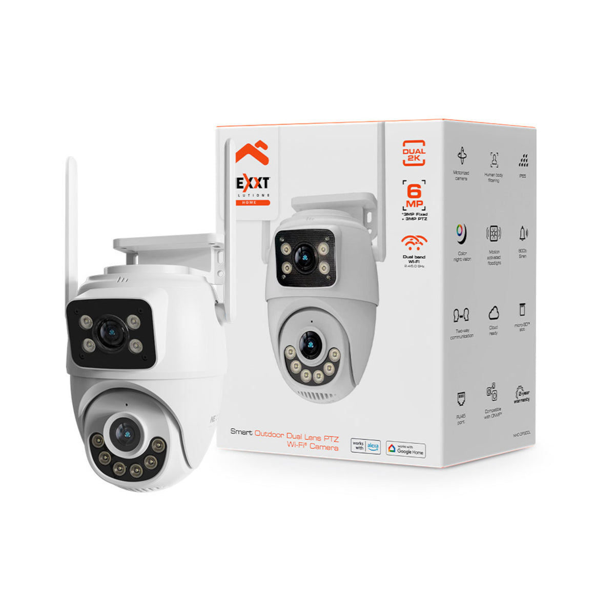 Nexxt NHC-OP30DL 2K Dual-Lens Outdoor PTZ Camera