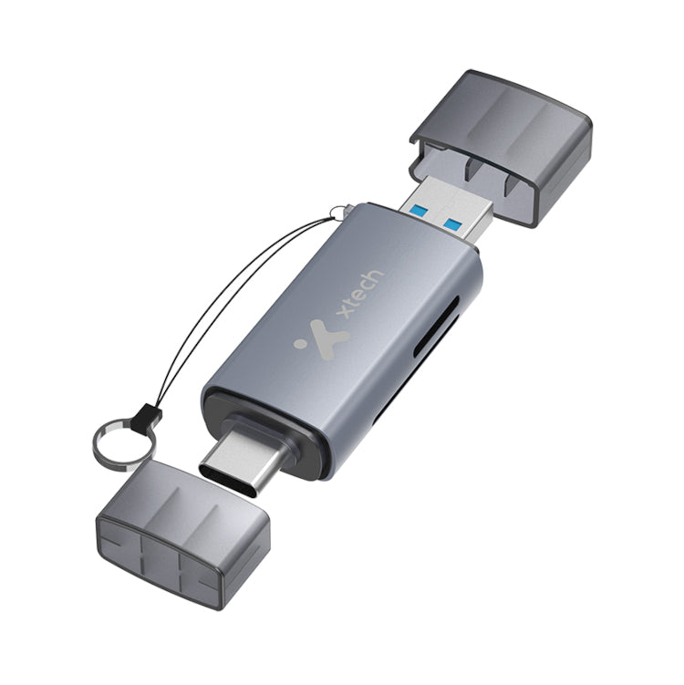 Xtech XTC-581 USB-C and USB-A SD/microSD Card Reader