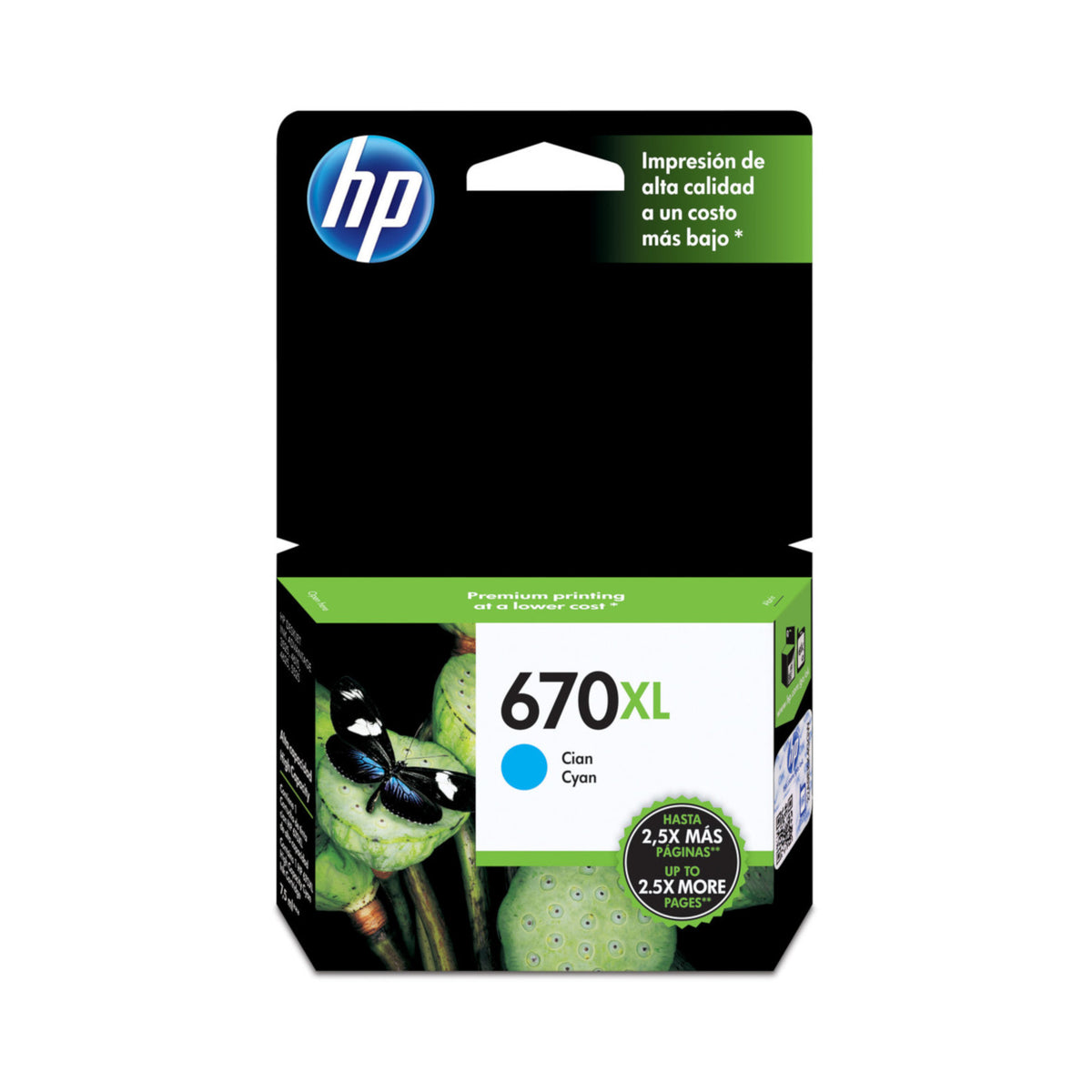 HP 670XL Cyan Ink Cartridge