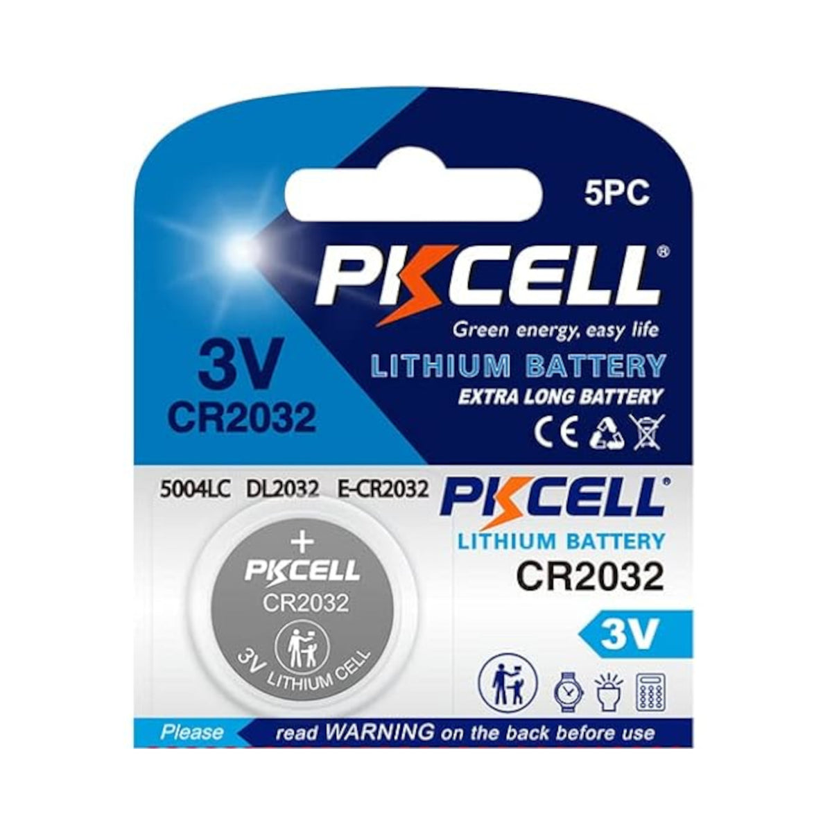 PKCELL CR2032 3V Lithium Battery