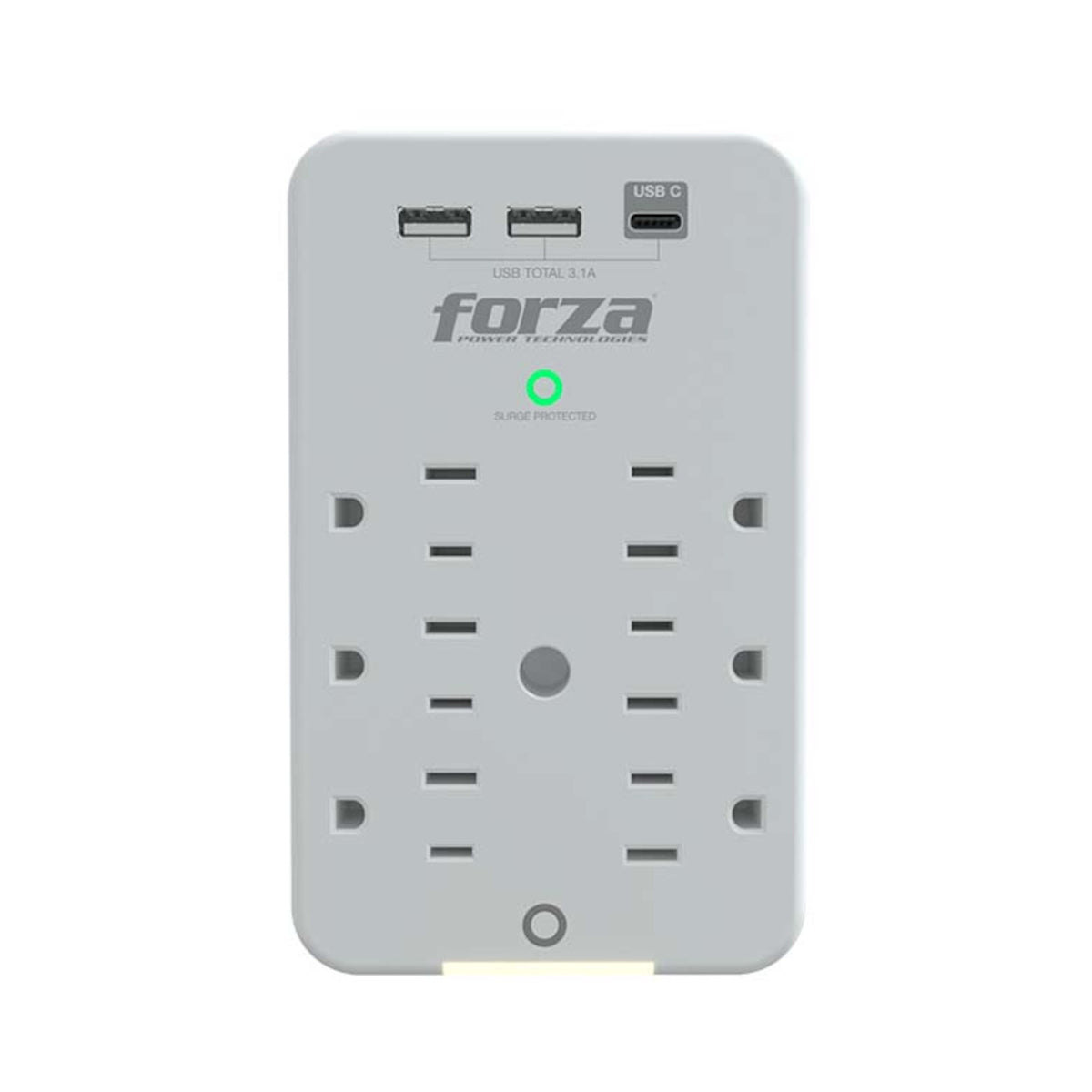 Forza Power Wall 3-Outlet Extender with USB