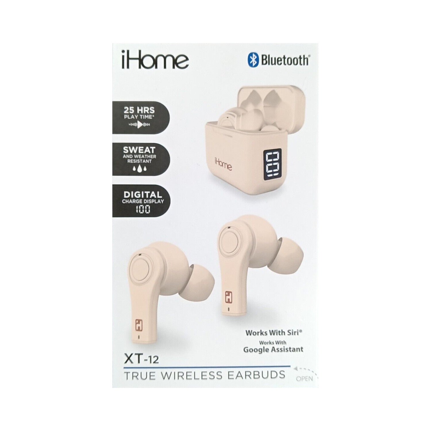 iHome True Wireless XT-12 Earbuds with Charging Case - Black