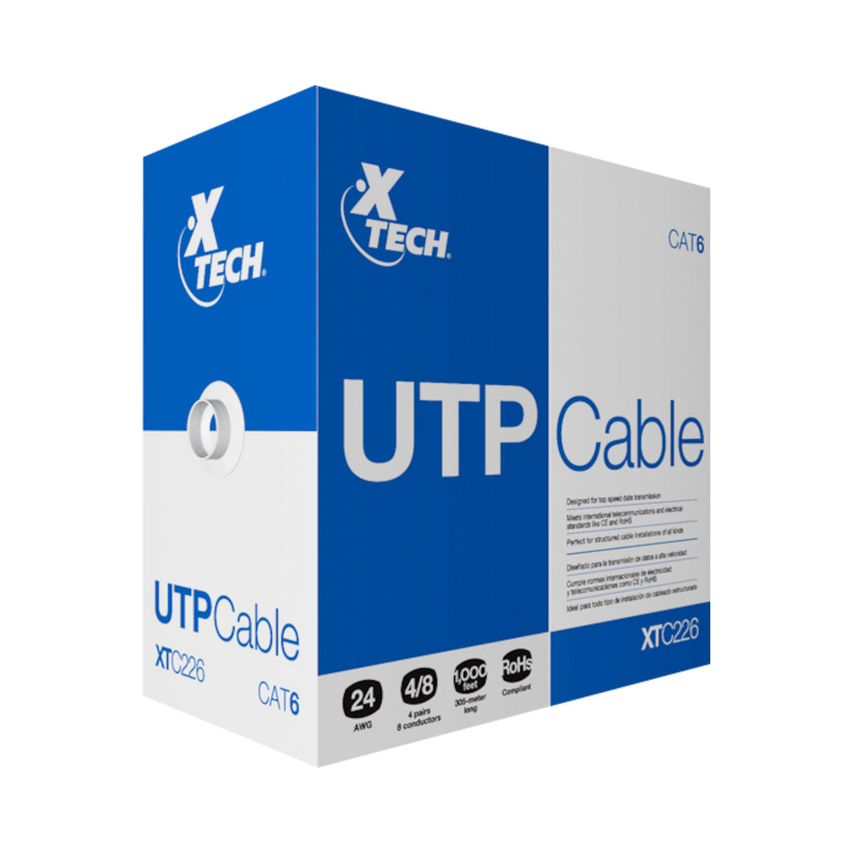 Xtech Cat6 UTP Ethernet Cable 1000 ft Box