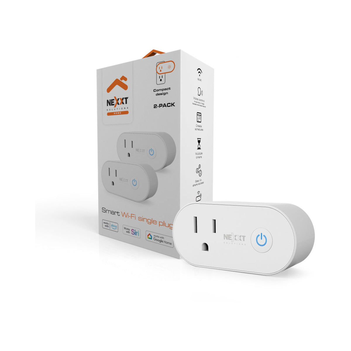 Nexxt Smart Wi-Fi Plugs (2-Pack)