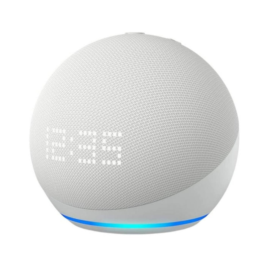 Amazon Echo Dot with clock 5Gen Glacier White