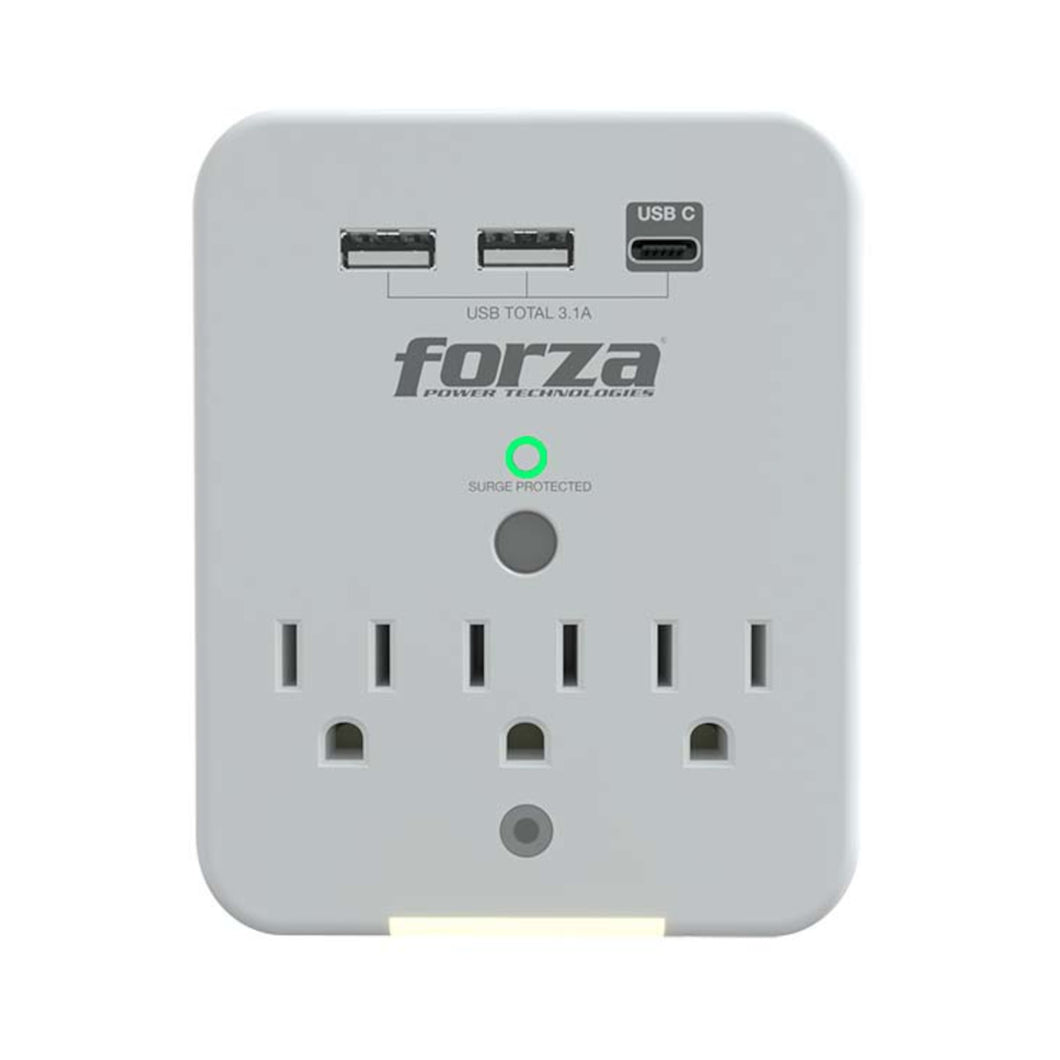 Forza FWT-331USBC 3-Outlet Surge Protector
