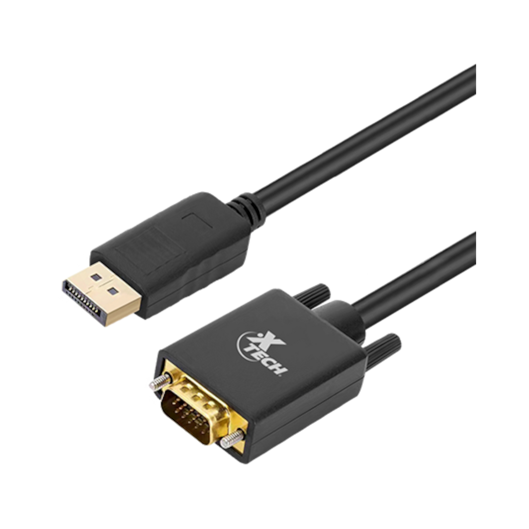 XTech DisplayPort male to VGA male cable 1.7m