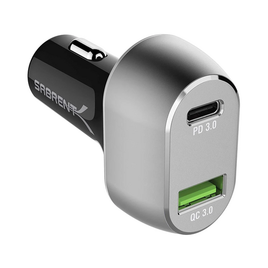 Sabrent CH-PDQC 63W Dual USB Car Charger