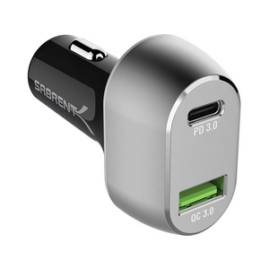 Sabrent CH-PDQC 63W Dual USB Car Charger