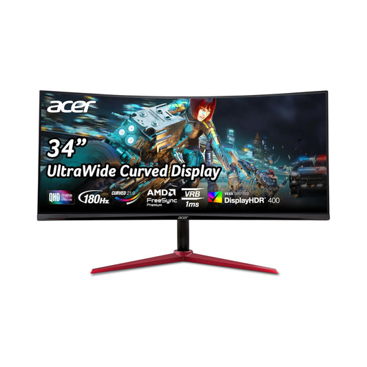 Acer Nitro XZ342CU 34" UWQHD 180Hz Curved Monitor