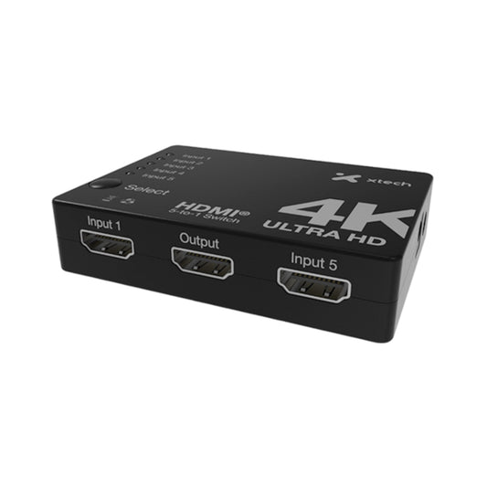 Xtech XHA-430 4K HDMI 5-Port Switch with Remote