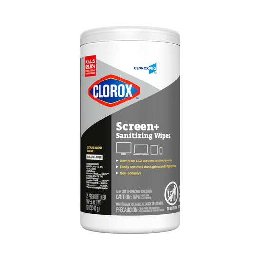 Clorox Screen+ Electronics Canister of 75 wipes Citrus