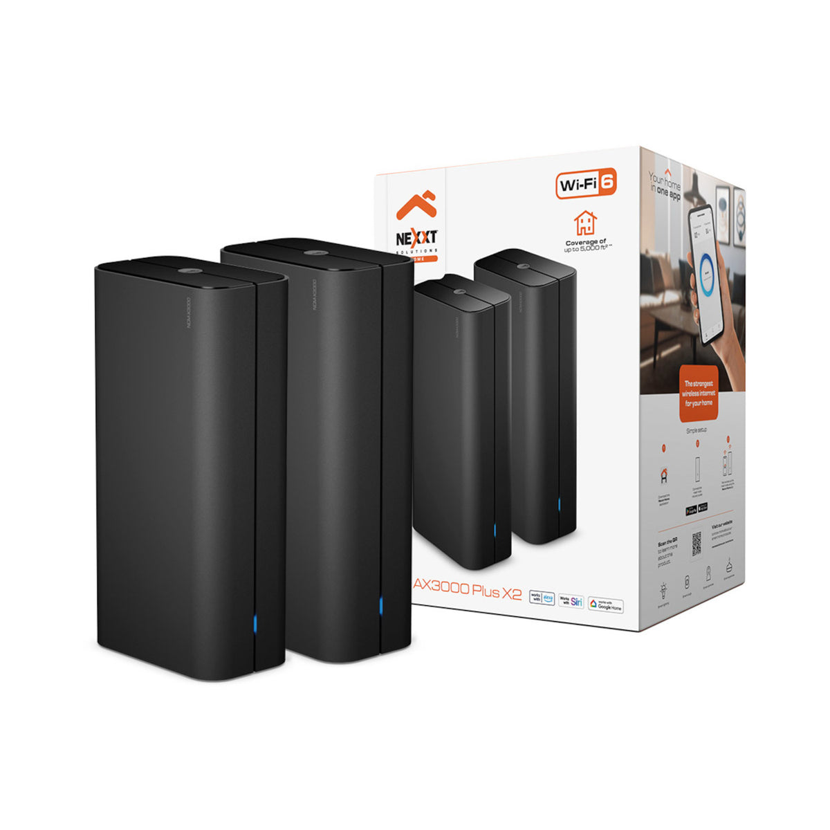 Nexxt Bolt AX3000 Plus Wi-Fi 6 Mesh System (2-Pack)