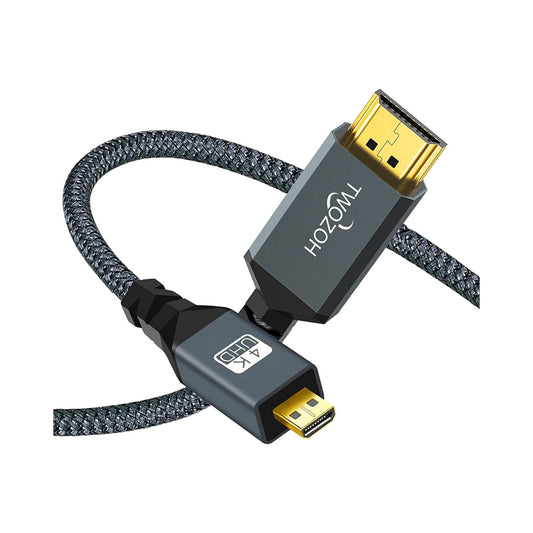 Twozoh Micro HDMI to HDMI M/M 6.6ft 4K Cable