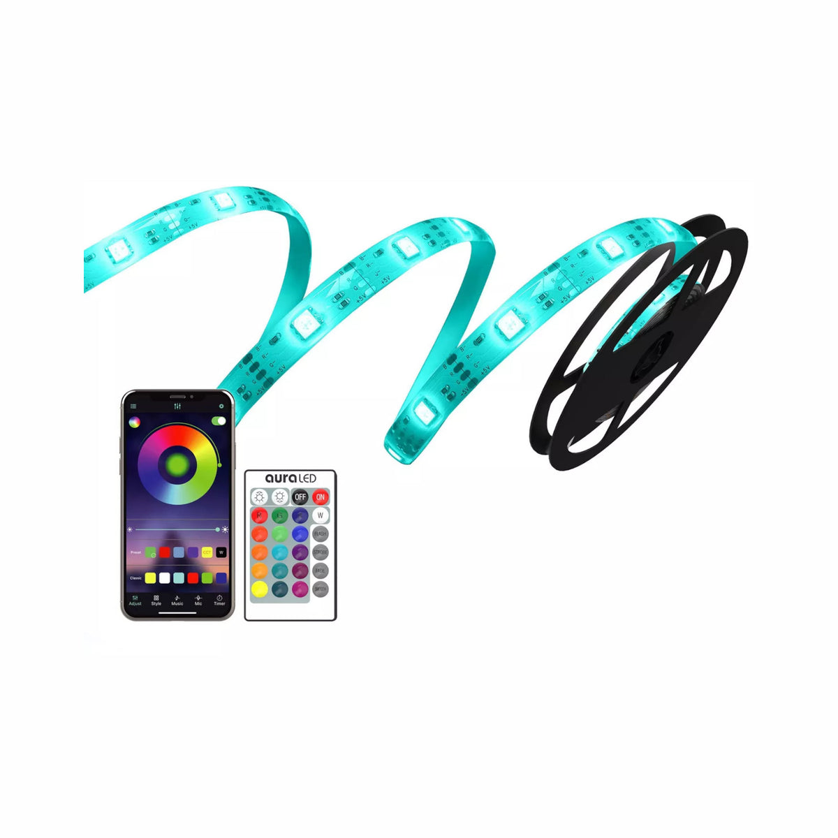 Tzumi LED Mood Light Strip 10 ft