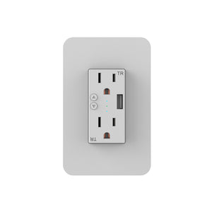 Nexxt Smart Wi-Fi Wall Power Outlet with USB Port