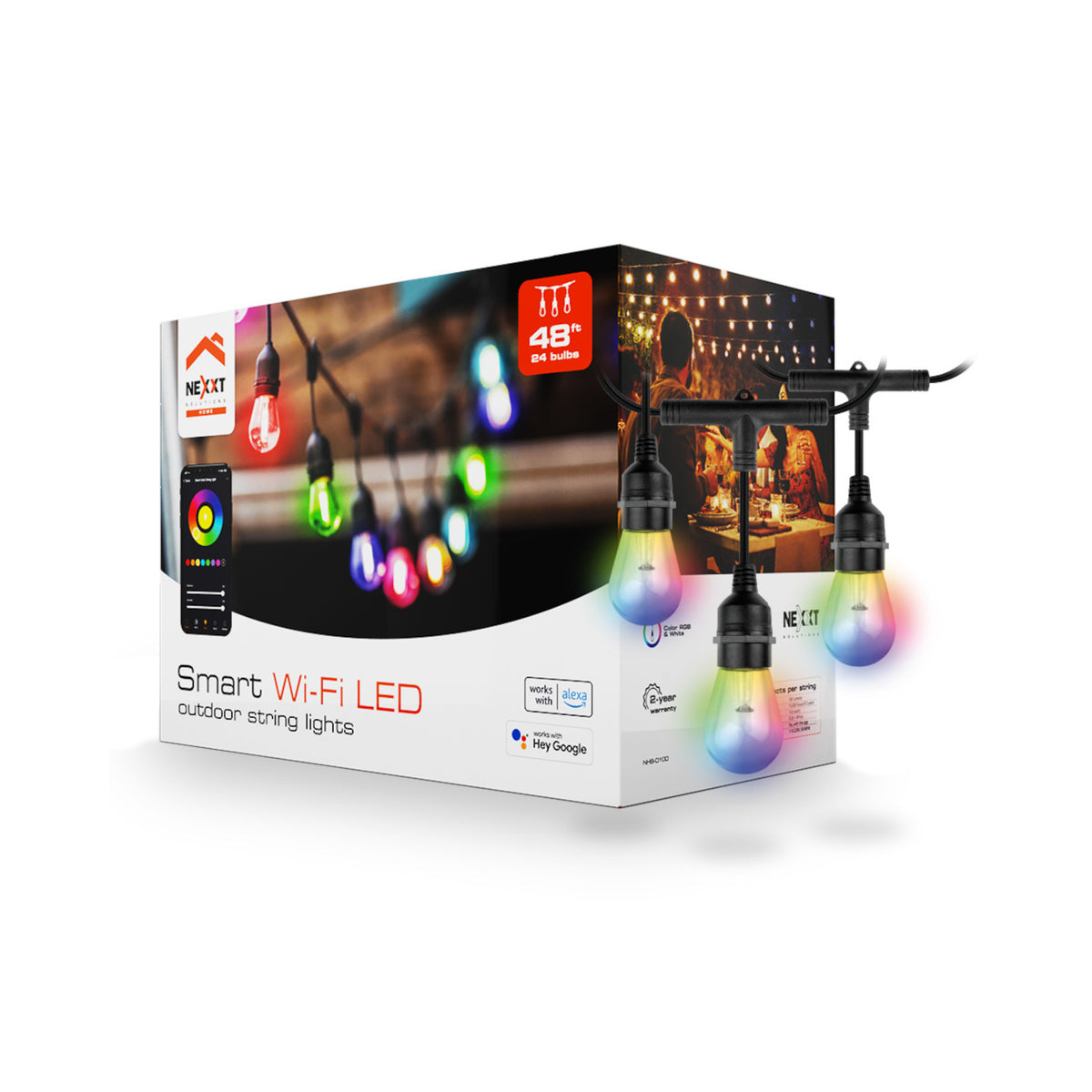 Nexxt Smart Wi-Fi Outdoor String Lights