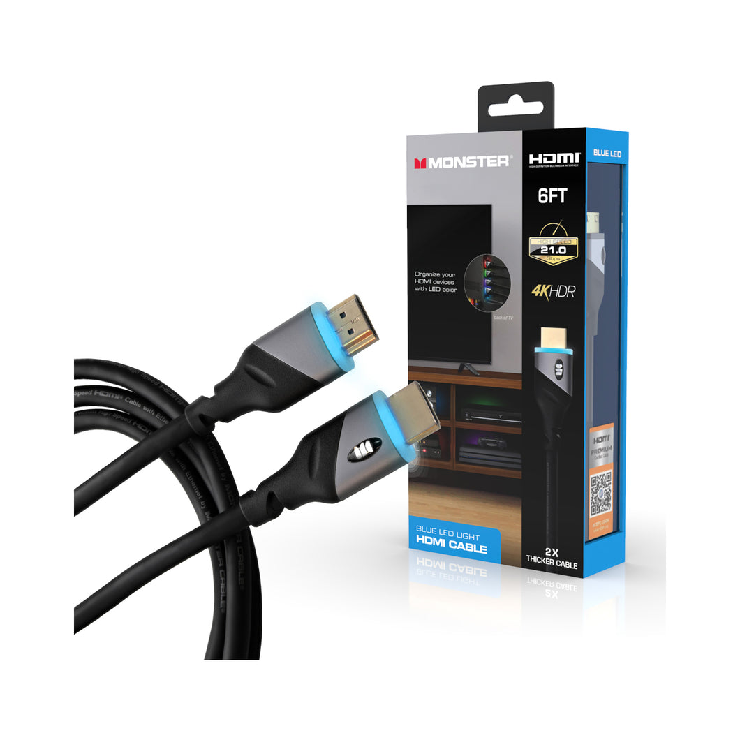 Monster HDMI Cable 6ft LED Light
