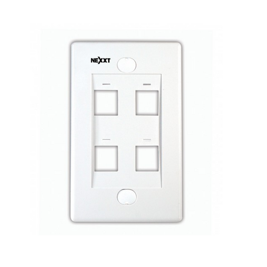 Nexxt Wall Plate 4 Port White